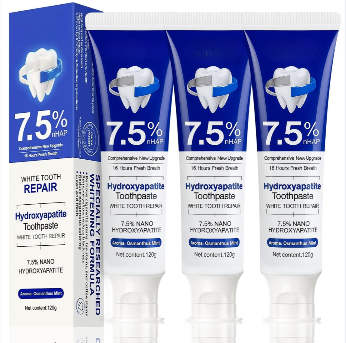 7.5% Nano-Hydroxyapatite Enamel Repair Toothpaste