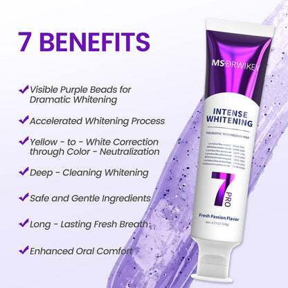 New 7-Pro Intensive Toothpaste | Upgraded Purple Formula with 7 Probiotics | Deep Enamel Repair & Long-Lasting Freshness