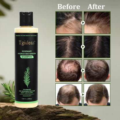 Organic Rosemary Hair Growth Shampoo for Women and Men-Natural Thickening & Strengthening Shampoo with Hydrolyzed Keratin for Thinning Hair & Hair Loss 7.4 fl.oz